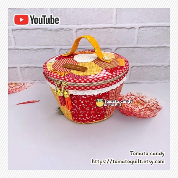 No.211 Dresden Zipper Basket. Hand Sewing Pattern Only, YouTube Tutorial, No Written Instructions, Instant Download PDF. Applique ideas.