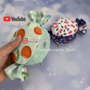 Jolie pochette en forme de bonbon n° 159. Patron de couture à la main uniquement, tutoriel YouTube, pas d'instructions écrites, téléchargement immédiat au format PDF.