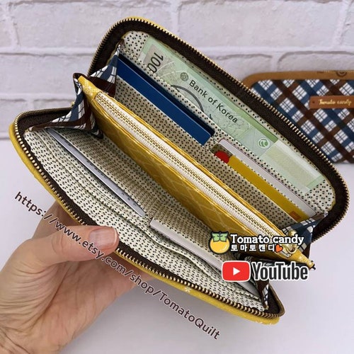 No.202 Patchwork Long Wallet PDF Sewing Pattern, Hand Sewing, YouTube Tutorial, No Written Instructions