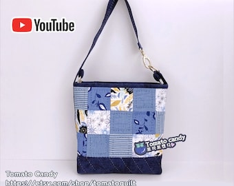 Petit sac à main en patchwork n° 120, patron de couture à la main uniquement, tutoriel YouTube, pas d'instructions écrites, téléchargement immédiat au format PDF.