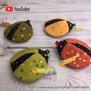 No.128 Cute ladybug coin purse. Hand Sewing Pattern Only, YouTube Tutorial, No Written Instructions, Instant Download PDF.