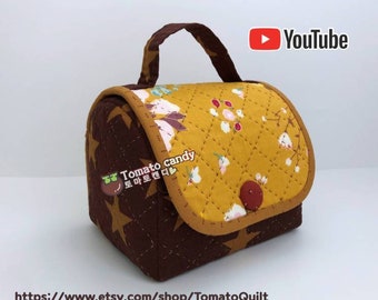 No.144 Covered Storage Box PDF Pattern, Hand Sewing, No Written Instructions, YouTube Tutorial.