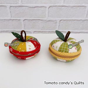 No.253 Chubby Apple-zakje met rits. Alleen patronen met de hand naaien, geen schriftelijke instructies. Videotutorial inbegrepen. Direct downloaden.