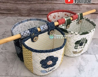 No.079 Accessory storage basket pattern. Hand Sewing Pattern Only, YouTube Tutorial, No Written Instructions, Instant Download PDF.