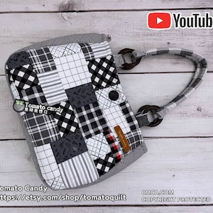 Nr.167 Patchwork kleine Handtasche, Handschnitt nur Schnittmuster, YouTube Anleitung, ohne schriftliche Anleitung, Instant Download PDF.