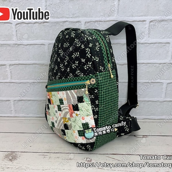 No.051 Patchwork sling bag. small size. Hand Sewing Pattern Only, YouTube Tutorial, No Written Instructions, Instant Download PDF.