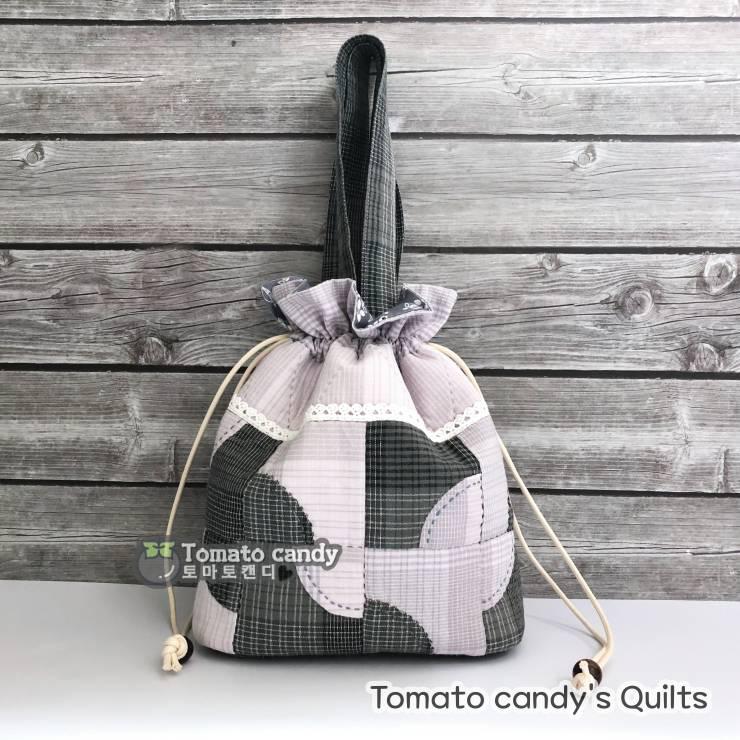 No.083 Quarter Circle Applique Bucket bag pattern. Hand Sewing Pattern Only, YouTube Tutorial, No Written Instructions, PDF download.
