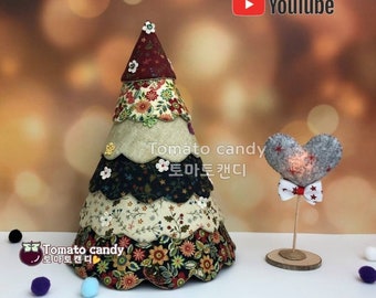 Nr.155 Stoff-Weihnachtsbaum 6-fach. Nur Handschnittmuster, YouTube-Tutorial, keine schriftlichen Anweisungen, Sofort-Download-PDF.