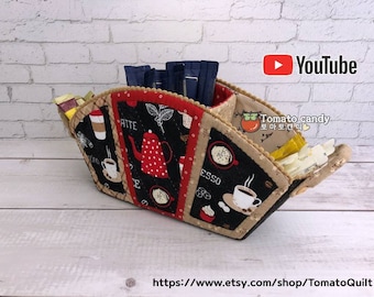 No.094 Versatile Case Basket, PDF Pattern Only, Hand Sewing, YouTube Tutorial, No Written Instructions