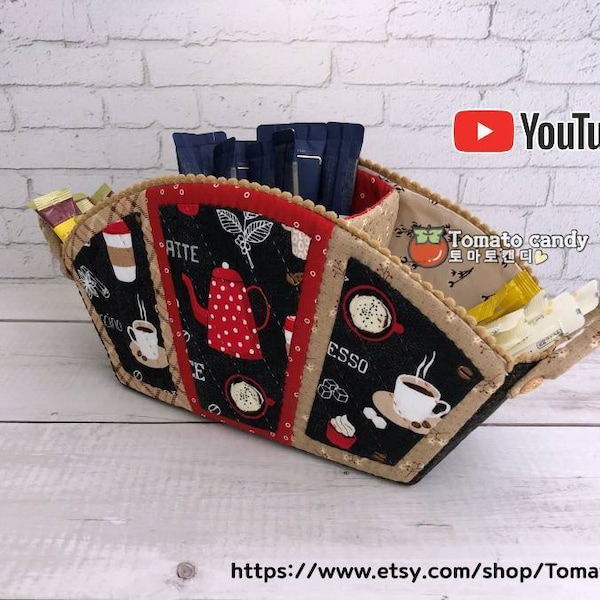 No.94 Versatile case basket(Box). Hand Sewing Pattern Only, YouTube Tutorial, No Written Instructions, Instant Download PDF. 3 compartments