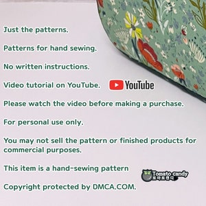 No.233 Bolsa para guardar herramientas de costura con cesta en su interior. Solo patrón de costura a mano, tutorial de YouTube, sin instrucciones escritas. imagen 9