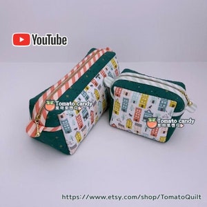 No.157 Minietui en etui, geen schriftelijke instructies, alleen handnaaipatroon in pdf-bestand, YouTube-tutorial.