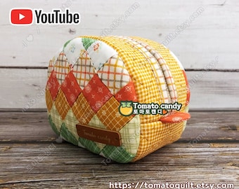 No.089 Patchwork Half Moon Pouch, PDF Pattern Only, Hand Sewing, YouTube Tutorial, No Written Instructions