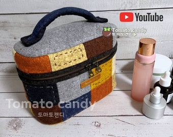 Nº 169 Bolsa Quadrada de Retalhos - Molde em PDF para Costura à Mão, Sem Instruções Escritas, Tutorial no YouTube.