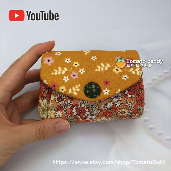 No.140 Accordion Card & Coin purse. Hand Sewing Pattern Only, YouTube Tutorial, No Written Instructions, Instant Download PDF.
