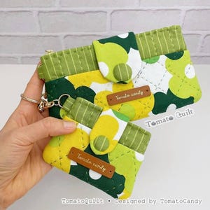 No.281 Flat Pouch & Mini Wallet Set PDF Pattern, YouTube Tutorial, No Written Instructions, Hand Sewing