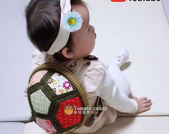 No.059 Baby Turtle Backpack Sewing PDF Pattern, Hand Sewing, No Written Instructions, YouTube Tutorial.