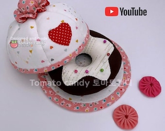 No.165 Doughnut Pin Cushion PDF Pattern, Hand Sewing, No Written Instructions, YouTube Tutorial.