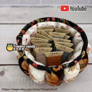 No.014 Puff, Quilt Mini Basket PDF Pattern Only. Hand Sewing, YouTube Tutorial, No Written Instructions,