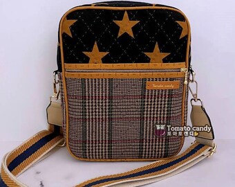 No.164 Simple cross body bag pattern. Hand Sewing Pattern Only, YouTube Tutorial, No Written Instructions, Instant Download PDF.