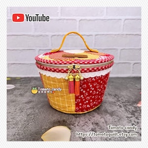 No.211 Dresden Zipper Basket. Hand Sewing Pattern Only, YouTube Tutorial, No Written Instructions, Instant Download PDF. Applique ideas.