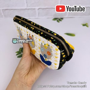 Pochette triangulaire tulipe n° 032, motif de couture à la main uniquement, tutoriel YouTube, pas d'instructions écrites, téléchargement immédiat au format PDF.