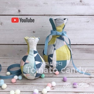Nr.099 Stoffen vaas / Woondecoratie. Alleen handnaaipatroon, YouTube-tutorial, geen schriftelijke instructies, pdf direct te downloaden.