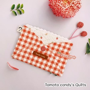 Bolsa de cartas de amor n.° 248. Bonito tirador de cremallera con pompón. Patrón de costura a mano, tutorial en YouTube, sin instrucciones escritas, descarga instantánea.