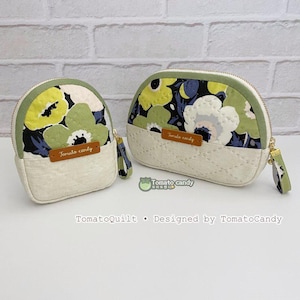 No.268 2-Way Quilted Pouch Set Pattern – Two Styles, Hand Sewing, No Written Instructions, YouTube Tutorial, PDF