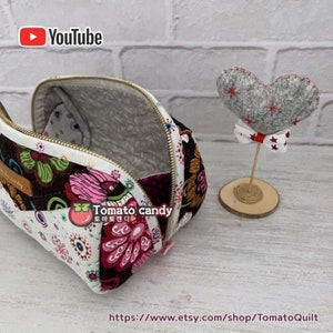 No.093 Grande pochette en tissu (large). Patron de couture à la main uniquement, tutoriel YouTube, pas d'instructions écrites, téléchargement immédiat au format PDF.