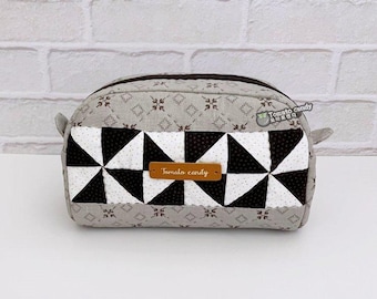 No.258 Pinwheel Patchwork Pouch, PDF Pattern Only, Hand Sewing, YouTube Tutorial, No Written Instructions