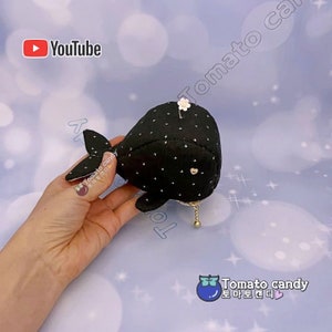 No.190 Whale coin purse pattern. Hand Sewing Pattern Only, YouTube Tutorial, No Written Instructions, Instant Download PDF.