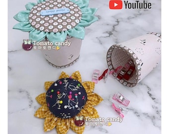 No.168 Cup-Shaped Holder & Pin Cushion, PDF Pattern Only, Hand Sewing, YouTube Tutorial, No Written Instructions