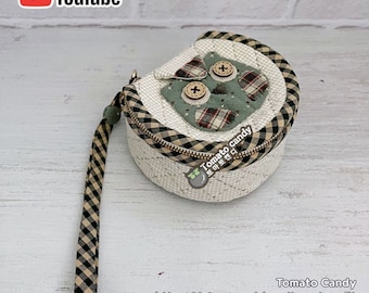 No.250 mini handtasje met uilappliqué pdf-patroon, met de hand naaien, YouTube-tutorial, geen schriftelijke instructies