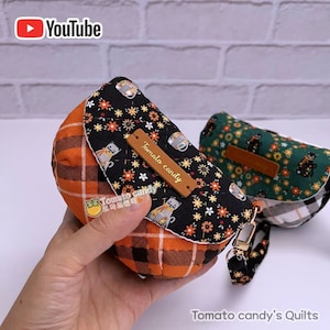 No.217 Plump & Cute Hand Mini Pouch pattern. Hand Sewing Pattern Only, YouTube Tutorial, No Written Instructions, Instant Download PDF.