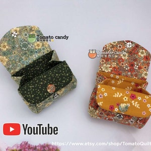 No.140 Accordion Card & Coin purse pattern. Hand Sewing Pattern Only, YouTube Tutorial, No Written Instructions, Instant Download PDF.