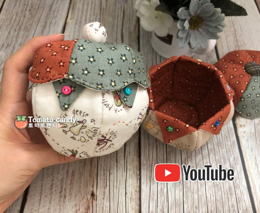 No.090 Fabric Jar pattern. Small jar trinket box. Hand Sewing Pattern Only, YouTube Tutorial, No Written Instructions, Instant Download PDF.