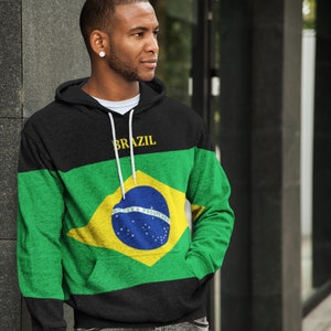 Brazilian Flag Pullover Hoodie