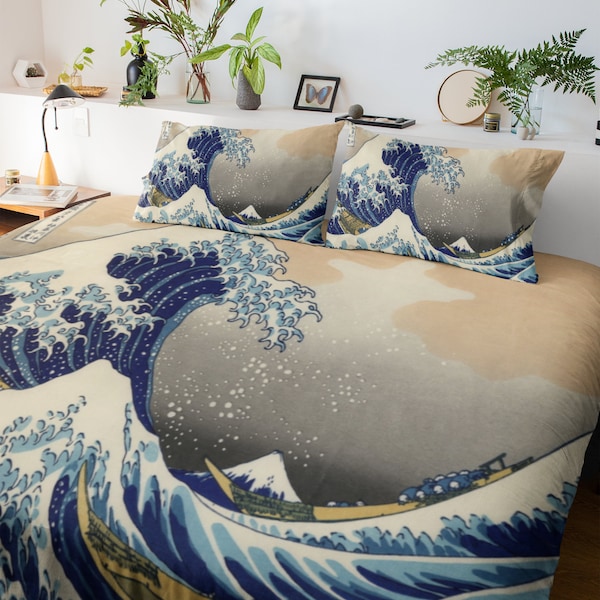 Couverture de la couette d’art japonaise Great Wave Off Kanagawa