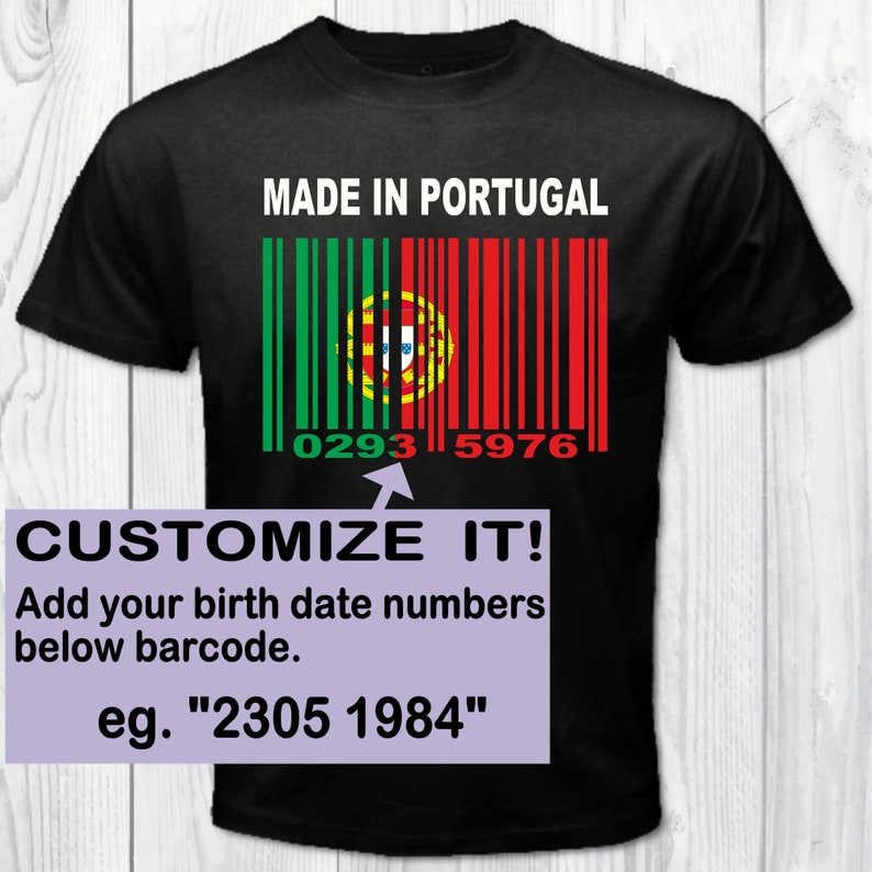 Made in Portugal Barcode Flag Personalized T-shirt - Etsy