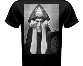 Aleister Crowley Black Thelema Magick Unicursal Hexagram T-shirt