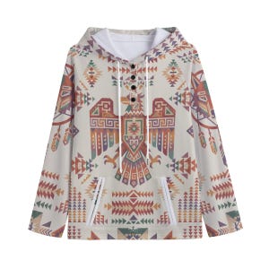 Eagle Dreamcatcher Native Indian Indigenous Design Art Women's Lapel Hoodie image 4