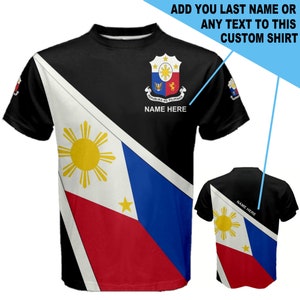 Custom Name Philippines Flag Coat of Arms Men&#39;s or Kids T-shirt