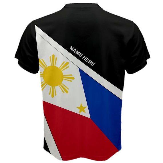 polo shirt t shirt printing philippines Custom Name Philippines Flag Coat of Arms Men's or Kids T-shirt