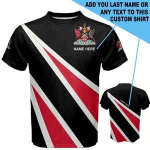 Custom Name Trinidad and Tobago Flag Coat of Arms Men&#39;s or Kids T-shirt
