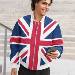 United Kingdom UK Union Jack Flag Bomber Jacket