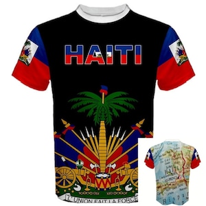 Haiti Map Flaggen Wappen T-Shirt