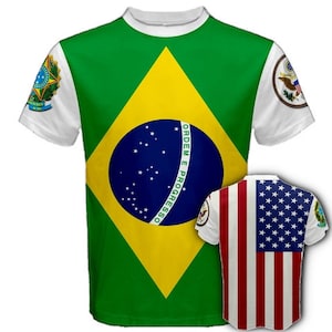 Brazil/United States Multi Flag T-shirt