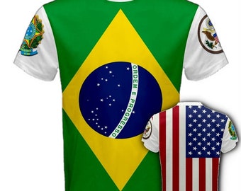 Brazil/United States Multi Flag T-shirt