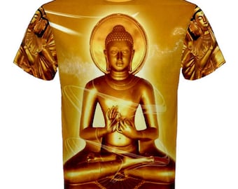Buddhist Monk Meditation Gold T-shirt